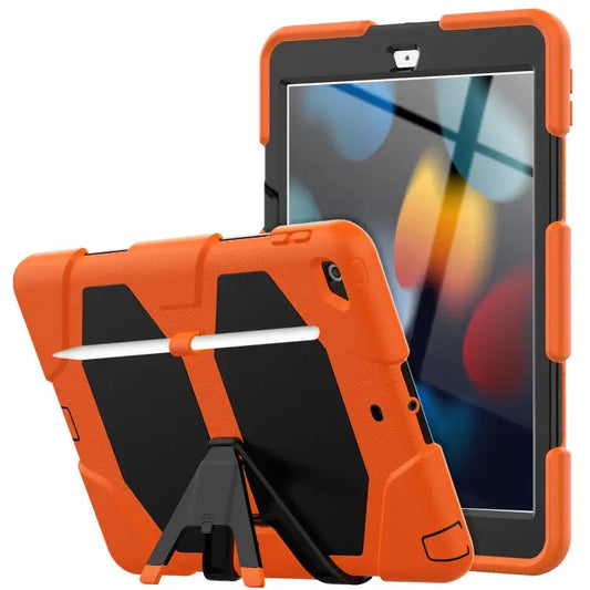 Shockproof Colorful Silicone + PC Protective Case with Holder & Pen Slot For iPad 10.2 2021 / 2020 / 2019 - For iPad