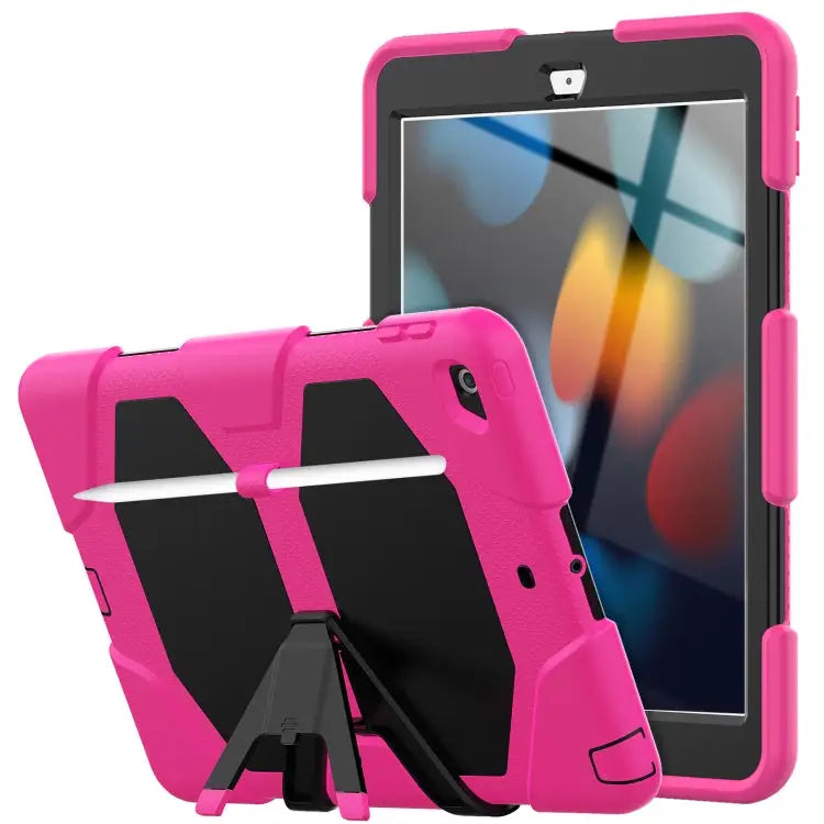 Shockproof Colorful Silicone + PC Protective Case with Holder & Pen Slot For iPad 10.2 2021 / 2020 / 2019 - For iPad