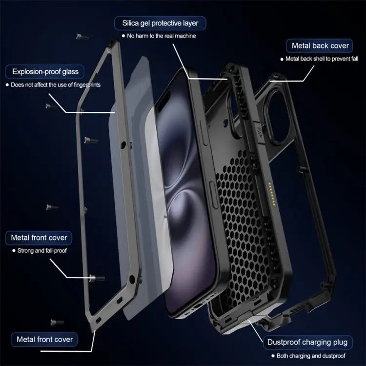 Shockproof IP54 Life Waterproof Phone Case For iPhone 16 - Apple Accessories