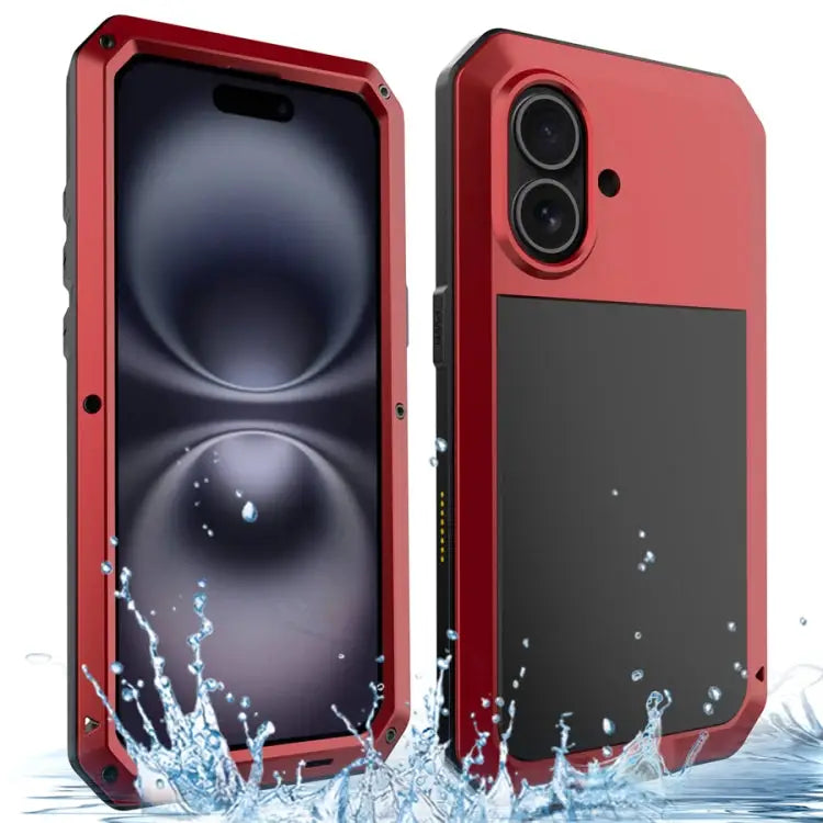 Shockproof IP54 Life Waterproof Phone Case For iPhone 16 - For iPhone 16 / Red - Apple Accessories