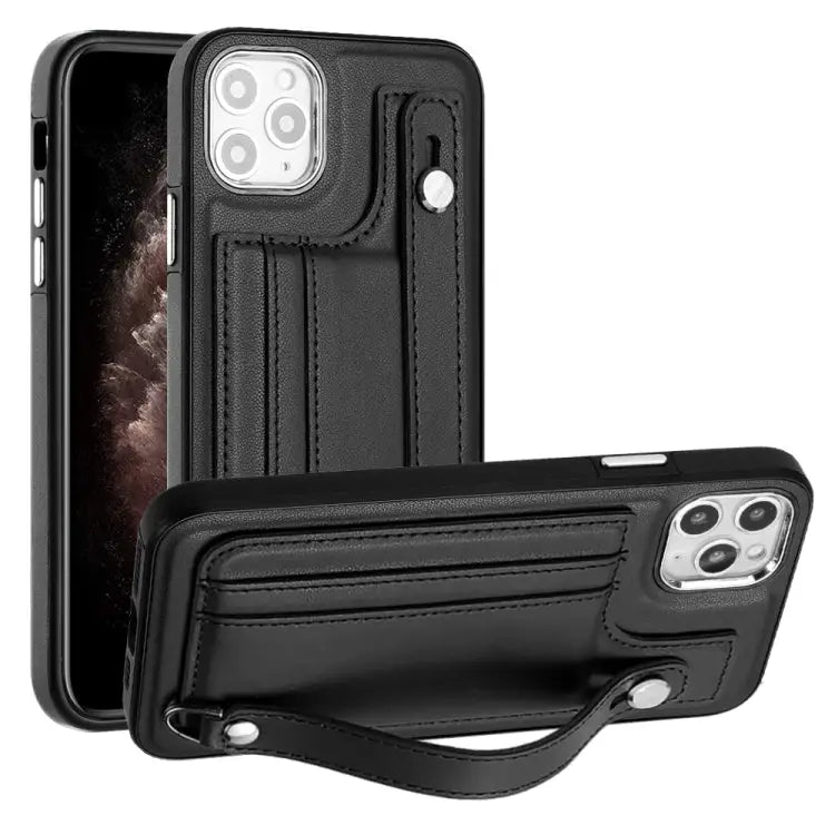 Shockproof Leather Phone Case with Wrist Strap For iPhone 12 Pro Max For iPhone 11 For iPhone 11 Pro For iPhone 11 Pro