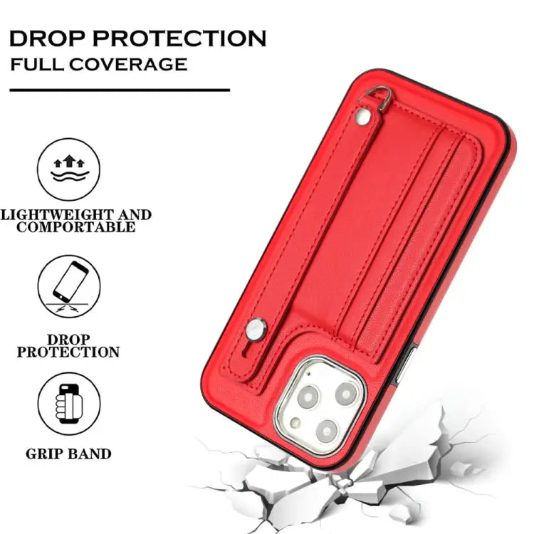 Shockproof Leather Phone Case with Wrist Strap For iPhone 12 Pro Max For iPhone 11 For iPhone 11 Pro For iPhone 11 Pro