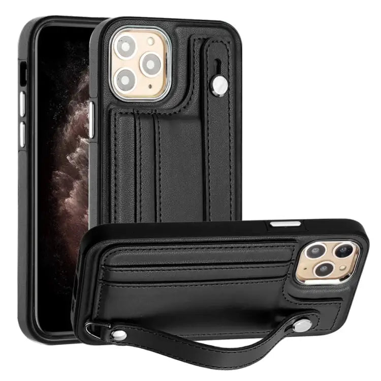 Shockproof Leather Phone Case with Wrist Strap For iPhone 12 Pro Max For iPhone 11 For iPhone 11 Pro For iPhone 11 Pro