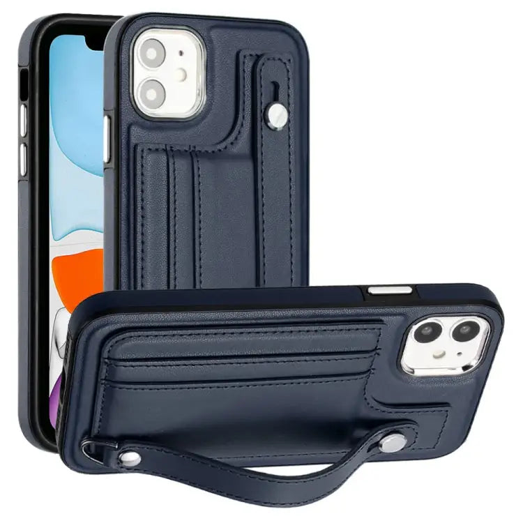 Shockproof Leather Phone Case with Wrist Strap For iPhone 12 Pro Max For iPhone 11 For iPhone 11 Pro For iPhone 11 Pro