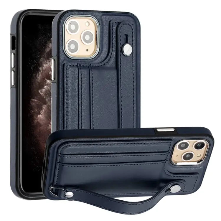 Shockproof Leather Phone Case with Wrist Strap For iPhone 12 Pro Max For iPhone 11 For iPhone 11 Pro For iPhone 11 Pro