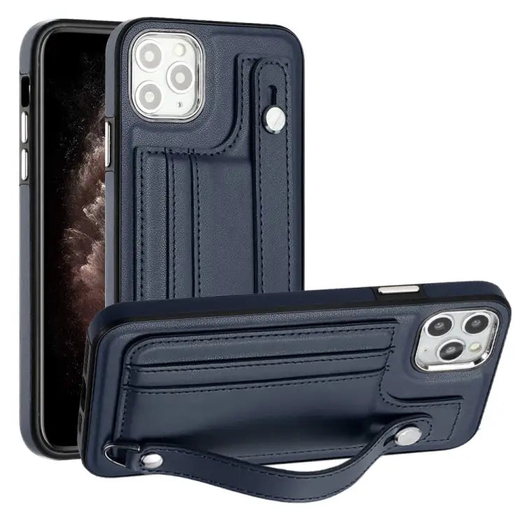 Shockproof Leather Phone Case with Wrist Strap For iPhone 12 Pro Max For iPhone 11 For iPhone 11 Pro For iPhone 11 Pro