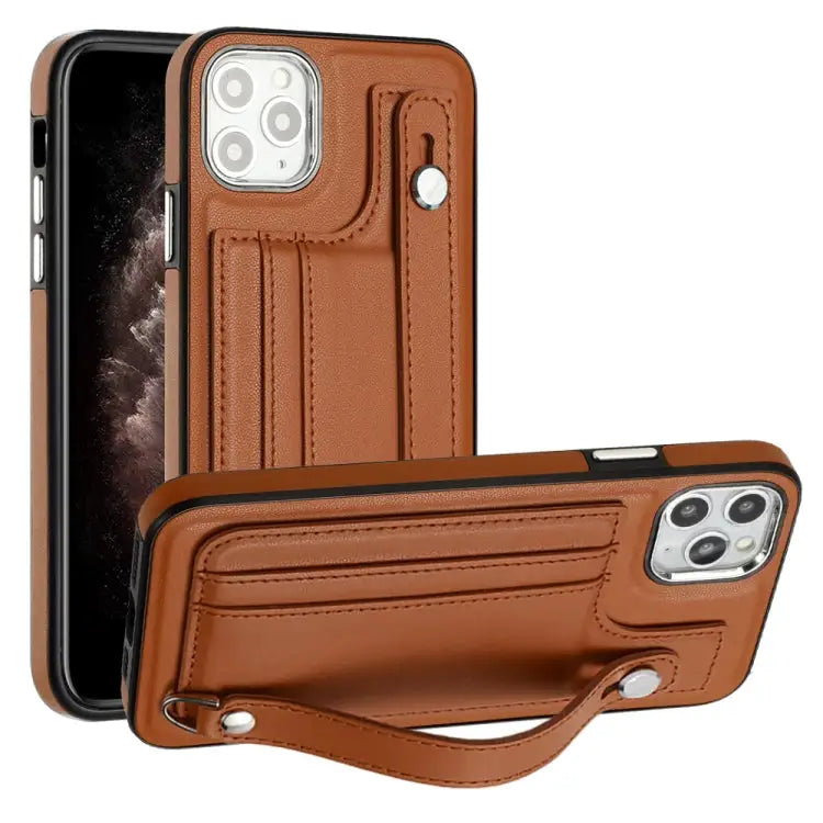 Shockproof Leather Phone Case with Wrist Strap For iPhone 12 Pro Max For iPhone 11 For iPhone 11 Pro For iPhone 11 Pro