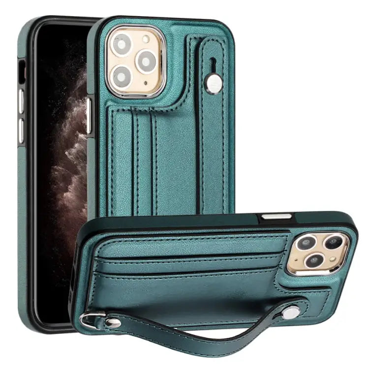 Shockproof Leather Phone Case with Wrist Strap For iPhone 12 Pro Max For iPhone 11 For iPhone 11 Pro For iPhone 11 Pro