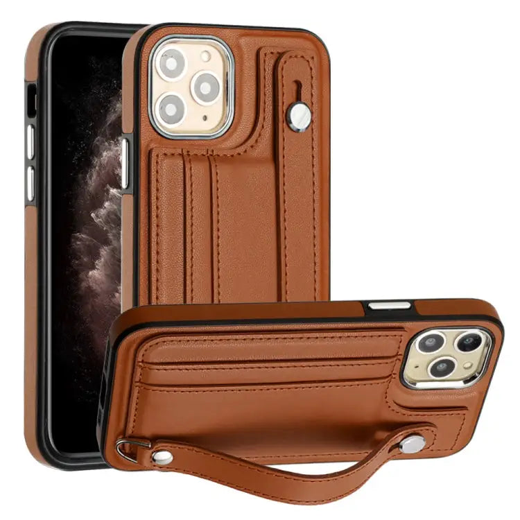 Shockproof Leather Phone Case with Wrist Strap For iPhone 12 Pro Max For iPhone 11 For iPhone 11 Pro For iPhone 11 Pro