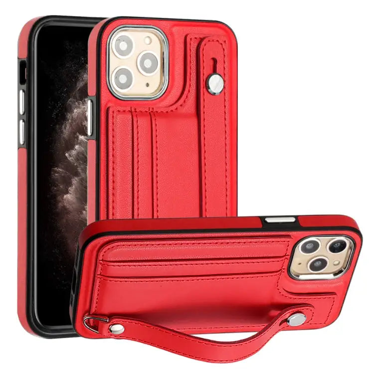 Shockproof Leather Phone Case with Wrist Strap For iPhone 12 Pro Max For iPhone 11 For iPhone 11 Pro For iPhone 11 Pro