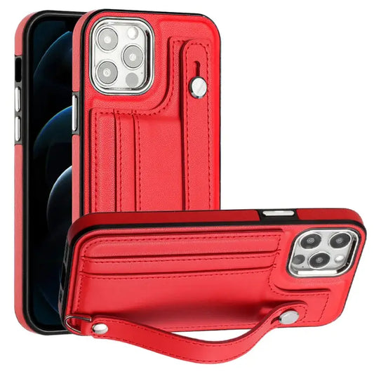 Shockproof Leather Phone Case with Wrist Strap For iPhone 12 Pro Max For iPhone 11 For iPhone 11 Pro For iPhone 11 Pro