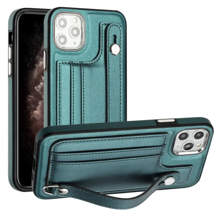 Shockproof Leather Phone Case with Wrist Strap For iPhone 12 Pro Max For iPhone 11 For iPhone 11 Pro For iPhone 11 Pro