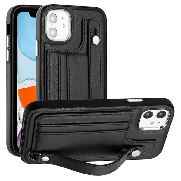 Shockproof Leather Phone Case with Wrist Strap For iPhone 12 Pro Max For iPhone 11 For iPhone 11 Pro For iPhone 11 Pro