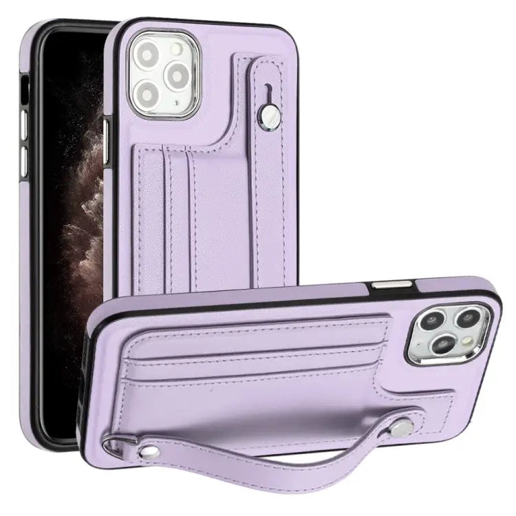 Shockproof Leather Phone Case with Wrist Strap For iPhone 12 Pro Max For iPhone 11 For iPhone 11 Pro For iPhone 11 Pro