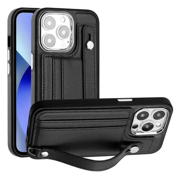 Shockproof Leather Phone Case with Wrist Strap For iPhone 13 For iPhone 13 Pro For iPhone 13 Pro Max For iPhone 12 / 12