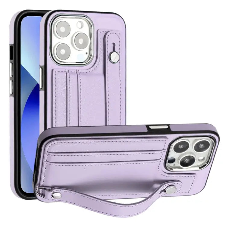 Shockproof Leather Phone Case with Wrist Strap For iPhone 13 For iPhone 13 Pro For iPhone 13 Pro Max For iPhone 12 / 12