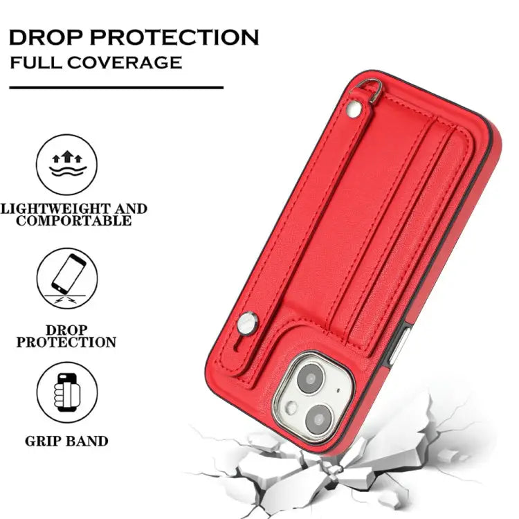 Shockproof Leather Phone Case with Wrist Strap For iPhone 13 For iPhone 13 Pro For iPhone 13 Pro Max For iPhone 12 / 12