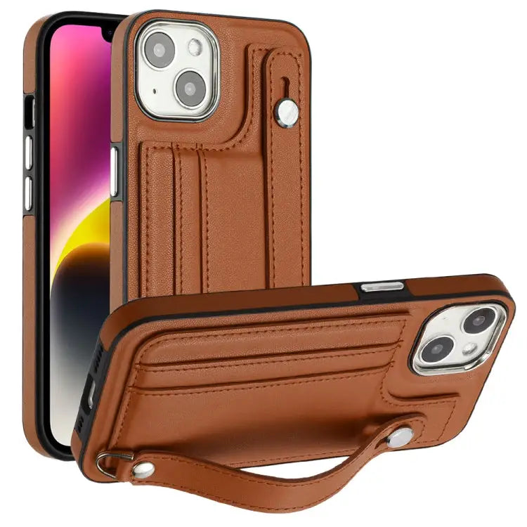 Shockproof Leather Phone Case with Wrist Strap For iPhone 13 For iPhone 13 Pro For iPhone 13 Pro Max For iPhone 12 / 12