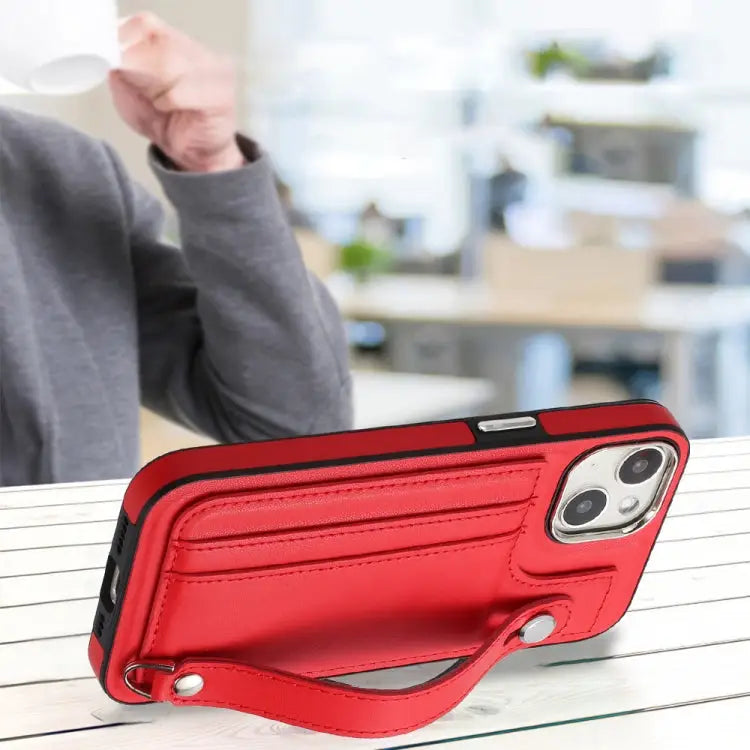 Shockproof Leather Phone Case with Wrist Strap For iPhone 13 For iPhone 13 Pro For iPhone 13 Pro Max For iPhone 12 / 12