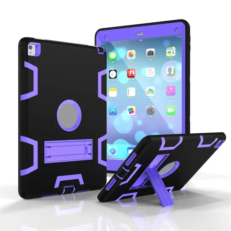 Shockproof PC + Silicone Protective Case，with Holder For Samsung Galaxy Tab A 10.1 (2019) T510 - For iPad 9.7(2017)