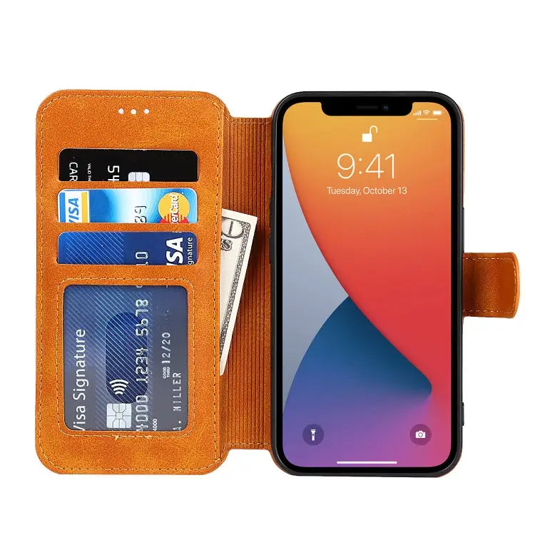 Shockproof PU + TPU Leather Case with Card Slots & Holder & Photo Frame & Wallet For iPhone 13 mini For iPhone 13