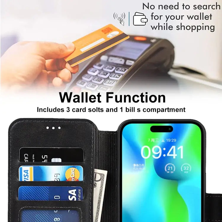Shockproof PU + TPU Leather Phone Case For iPhone 14 Pro Max For iPhone 14 Pro For iPhone 14 For iPhone 14 Plus - Apple