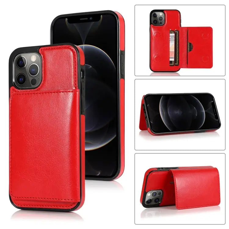 Shockproof PU + TPU Protective Case with Card Slots & Holder For iPhone 13 mini For iPhone 13 For iPhone 13 Pro