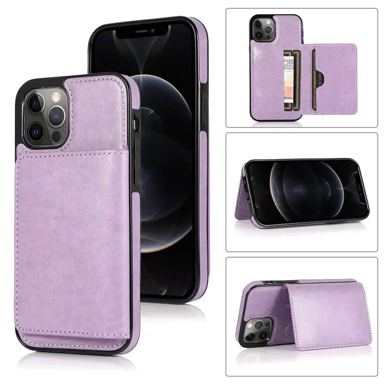Shockproof PU + TPU Protective Case with Card Slots & Holder For iPhone 13 mini For iPhone 13 For iPhone 13 Pro