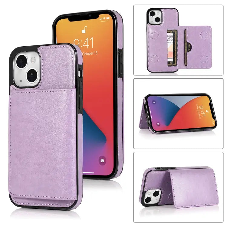 Shockproof PU + TPU Protective Case with Card Slots & Holder For iPhone 13 mini For iPhone 13 For iPhone 13 Pro