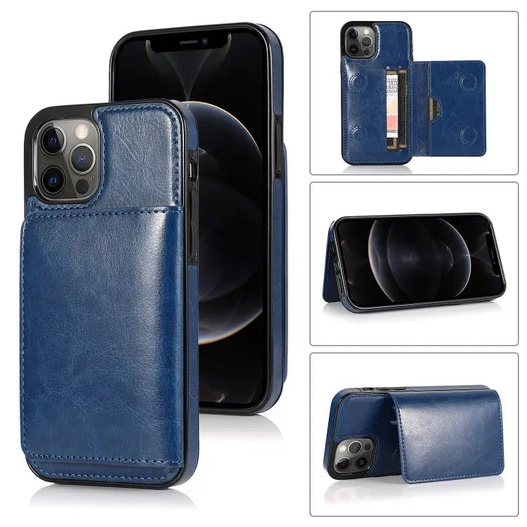 Shockproof PU + TPU Protective Case with Card Slots & Holder For iPhone 13 mini For iPhone 13 For iPhone 13 Pro