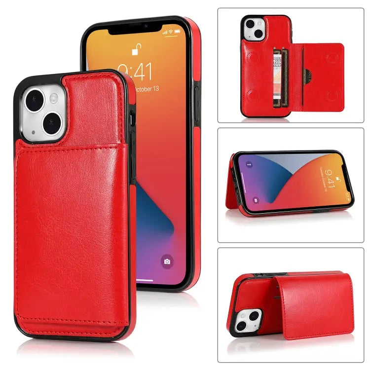 Shockproof PU + TPU Protective Case with Card Slots & Holder For iPhone 13 mini For iPhone 13 For iPhone 13 Pro