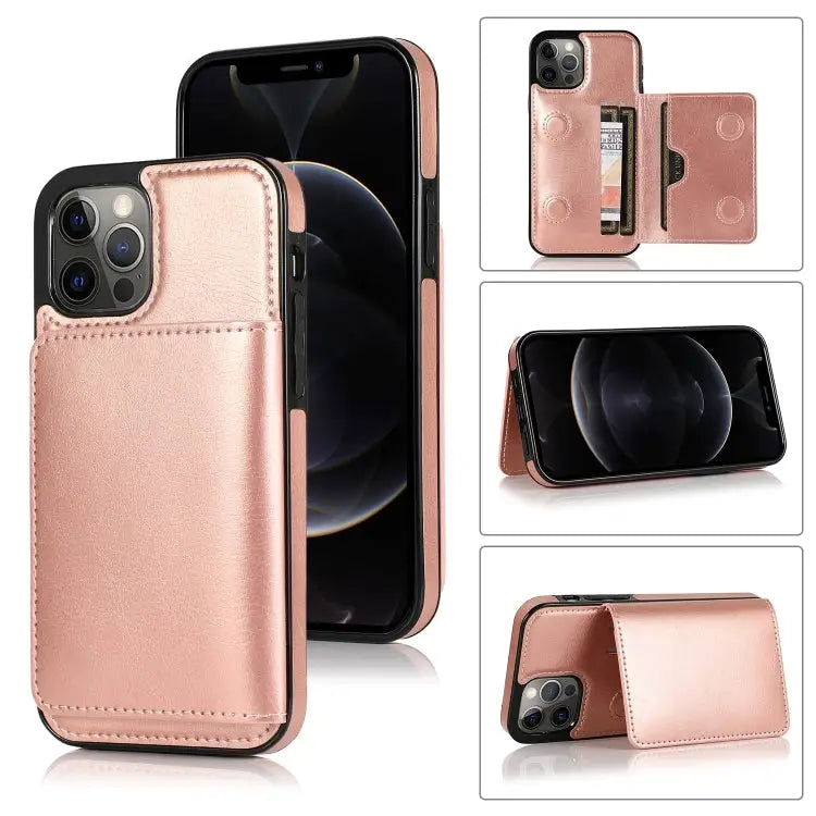 Shockproof PU + TPU Protective Case with Card Slots & Holder For iPhone 13 mini For iPhone 13 For iPhone 13 Pro