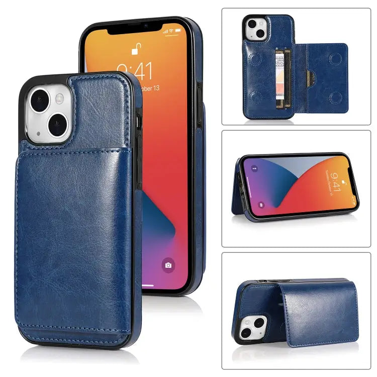 Shockproof PU + TPU Protective Case with Card Slots & Holder For iPhone 13 mini For iPhone 13 For iPhone 13 Pro