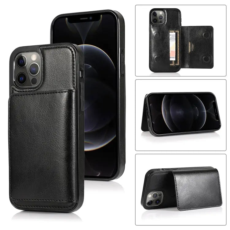 Shockproof PU + TPU Protective Case with Card Slots & Holder For iPhone 13 mini For iPhone 13 For iPhone 13 Pro
