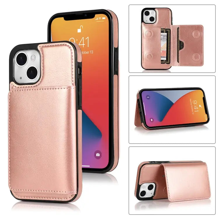Shockproof PU + TPU Protective Case with Card Slots & Holder For iPhone 13 mini For iPhone 13 For iPhone 13 Pro