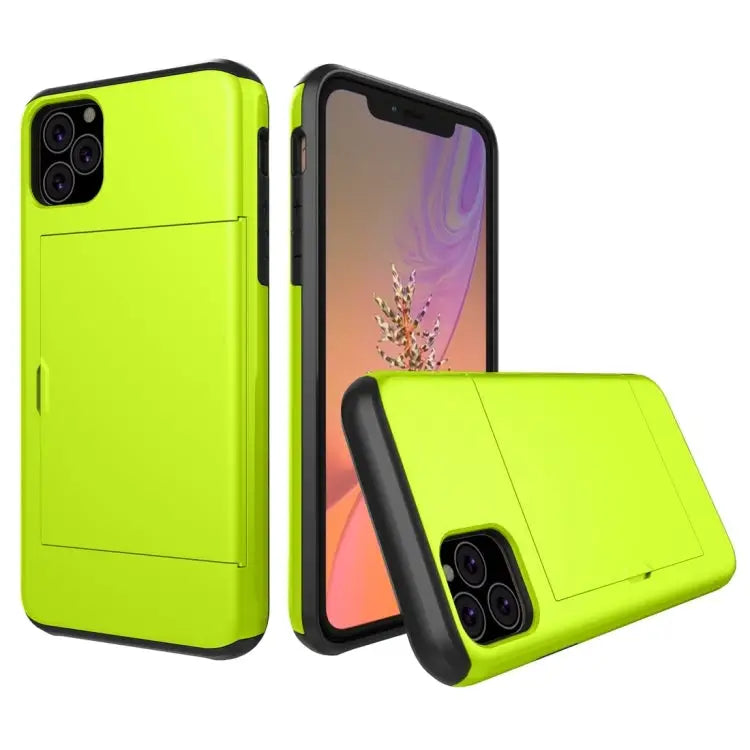 Shockproof Rugged Armor Protective Case with Card Slot - For iPhone 11 Pro Max / Green
