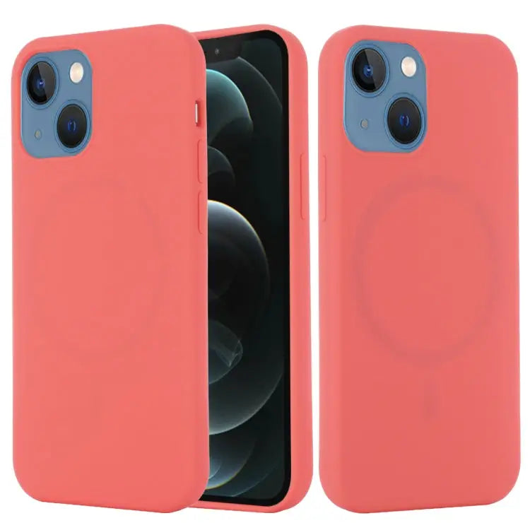 Shockproof Silicone Magnetic Magsafe Case For iPhone 13 mini For iPhone 13 - For iPhone 13 mini / Pink Orange - Apple