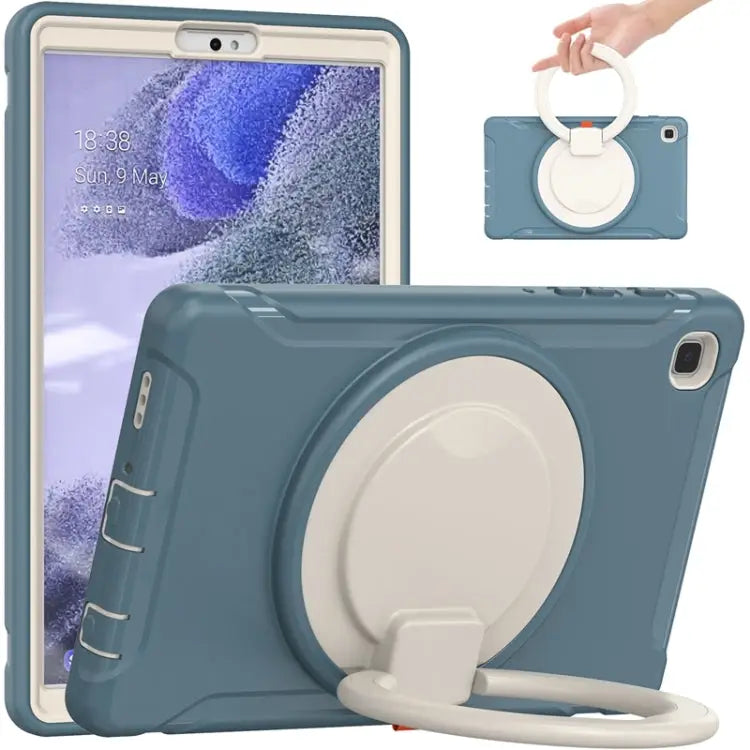 Shockproof Silicone + PC Protective Case with 360 Degree Rotation Foldable Handle Grip Holder & Pen Slot For Samsung