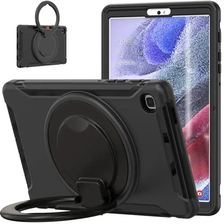 Shockproof Silicone + PC Protective Case with 360 Degree Rotation Foldable Handle Grip Holder & Pen Slot For Samsung