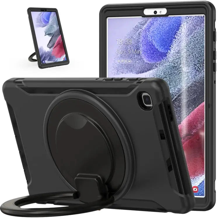Shockproof Silicone + PC Protective Case with 360 Degree Rotation Foldable Handle Grip Holder & Pen Slot For Samsung