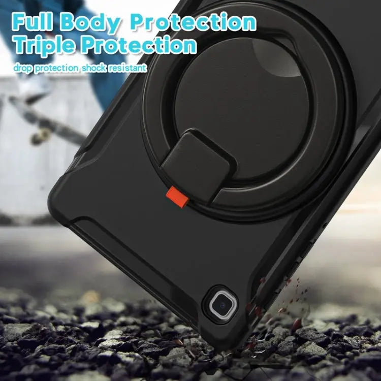 Shockproof Silicone + PC Protective Case with 360 Degree Rotation Foldable Handle Grip Holder & Pen Slot For Samsung