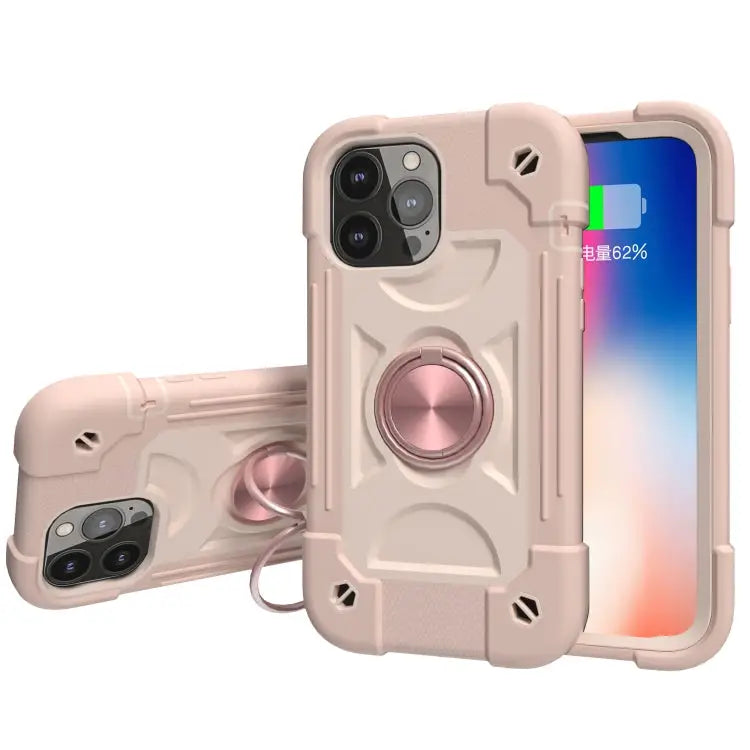 Shockproof Silicone + PC Protective Case with Dual-Ring Holder For iPhone 13 Pro For iPhone 13 Pro Max - For iPhone 13