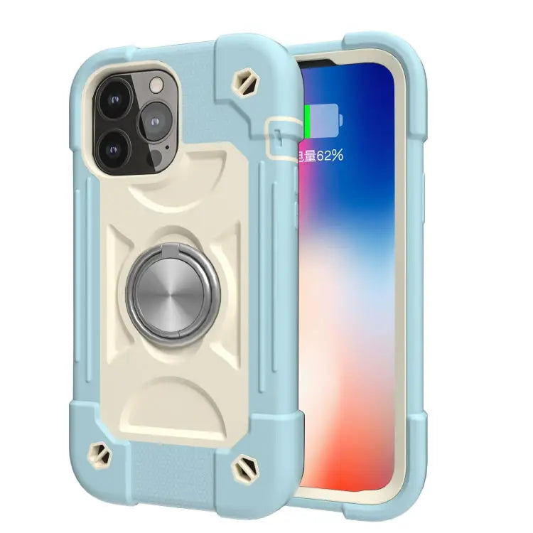 Shockproof Silicone + PC Protective Case with Dual-Ring Holder For iPhone 13 Pro For iPhone 13 Pro Max - Apple