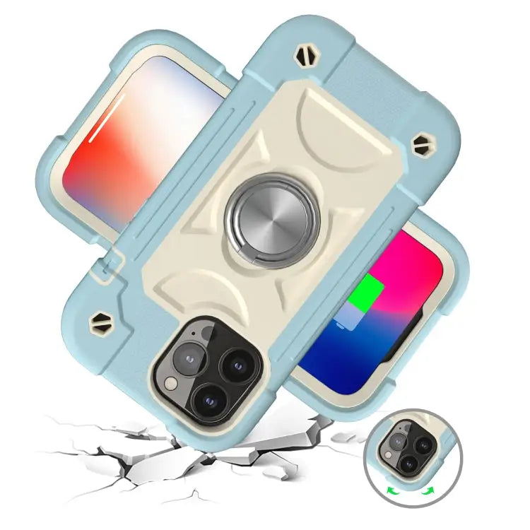 Shockproof Silicone + PC Protective Case with Dual-Ring Holder For iPhone 13 Pro For iPhone 13 Pro Max - Apple
