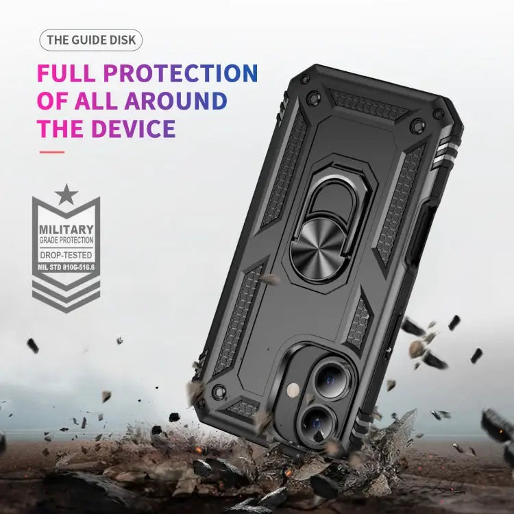 Shockproof TPU Hybrid PC Phone Case with Holder For iPhone 16 - Apple Accessories