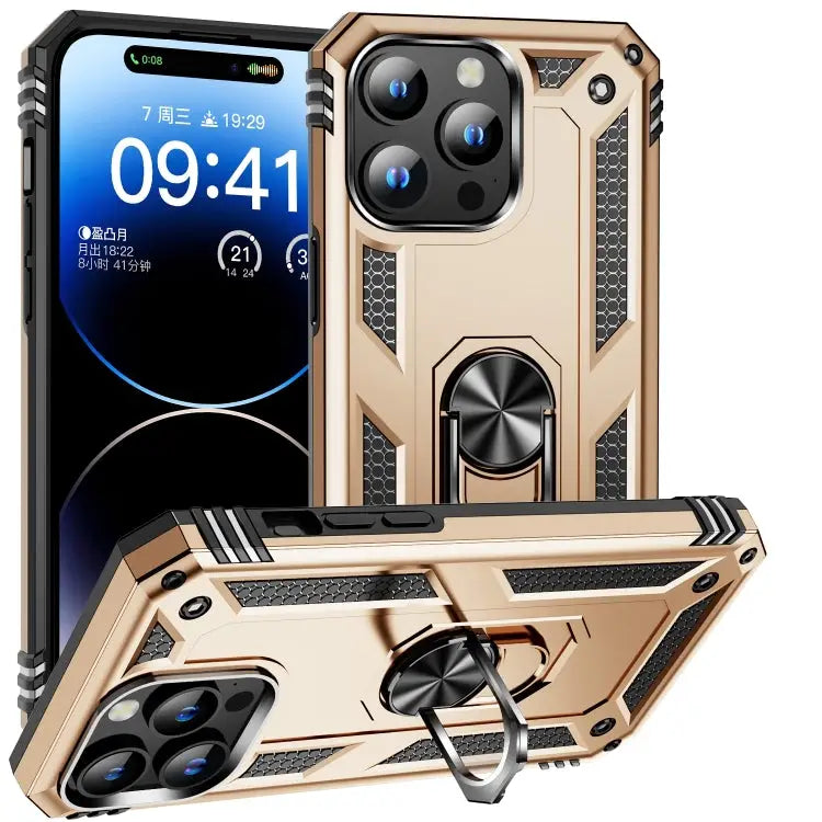 Shockproof TPU Hybrid PC Phone Case with Holder For iPhone 16 Pro Max For iPhone 16 Pro For iPhone 16 Plus - For iPhone