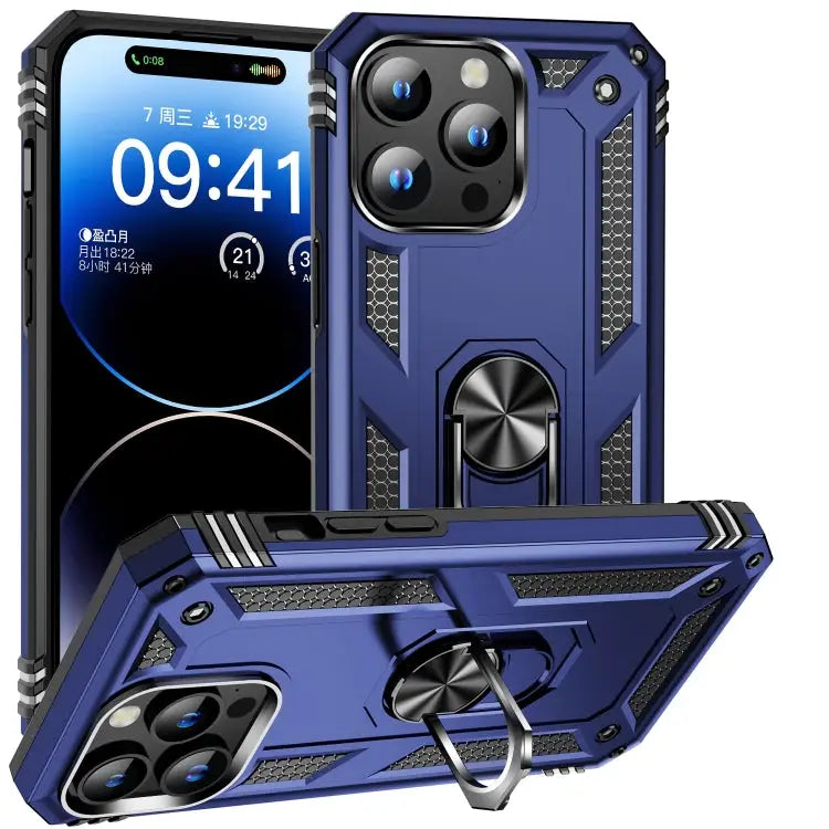Shockproof TPU Hybrid PC Phone Case with Holder For iPhone 16 Pro Max For iPhone 16 Pro For iPhone 16 Plus - For iPhone