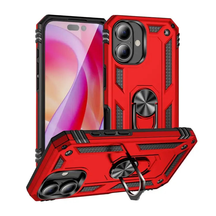 Shockproof TPU Hybrid PC Phone Case with Holder For iPhone 16 Pro Max For iPhone 16 Pro For iPhone 16 Plus - For iPhone