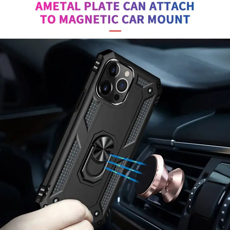 Shockproof TPU + PC Protective Case with 360 Degree Rotating Holder For iPhone 13 Pro Max - Apple Accessories