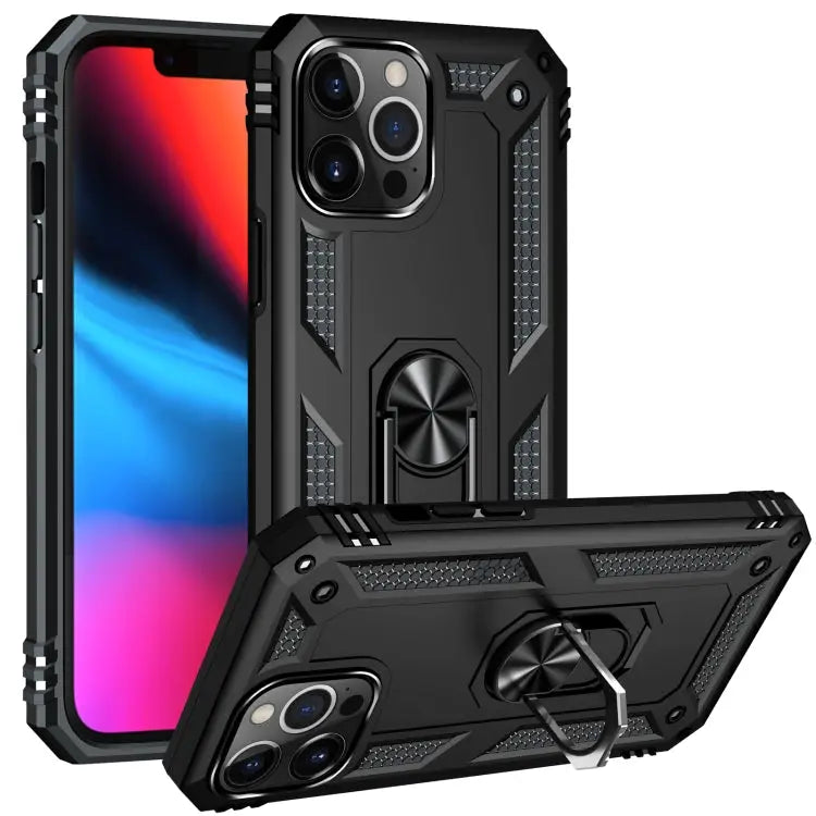 Shockproof TPU + PC Protective Case with 360 Degree Rotating Holder For iPhone 13 Pro Max - For iPhone 13 Pro Max